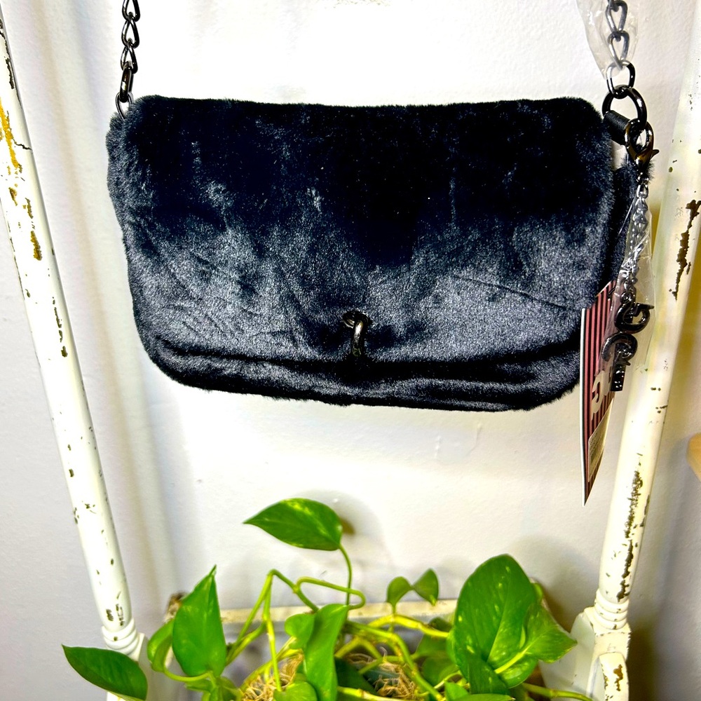 Gilda Paris Black Fur Crossbody